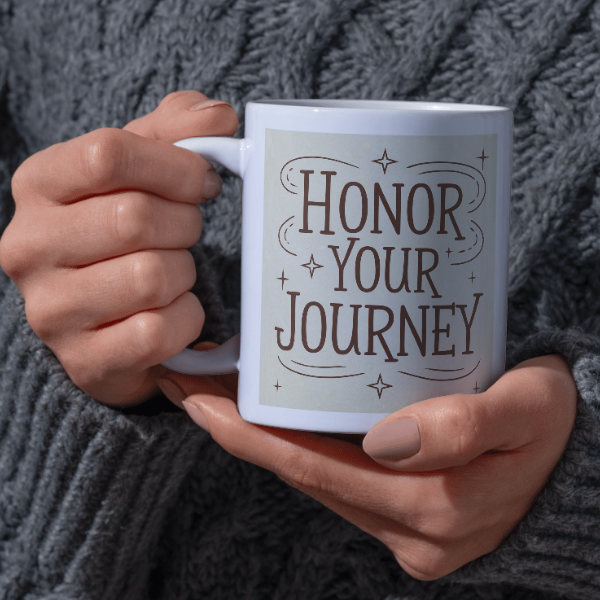 Shop the "Honor Your Journey" Christmas Mug - Perfect Holiday Gift for Coffee and Tea Lovers