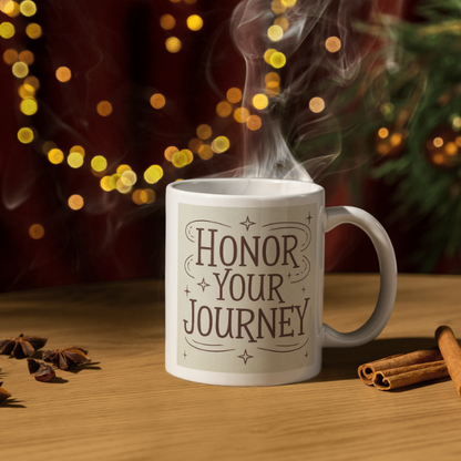 Shop the "Honor Your Journey" Christmas Mug - Perfect Holiday Gift for Coffee and Tea Lovers