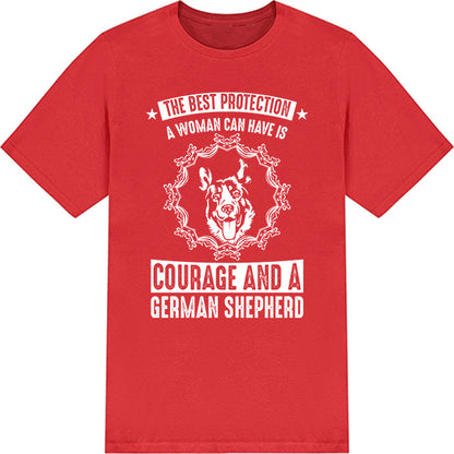 Ultimate Protection: Courage & German Shepherd T-Shirt for Dog Lovers