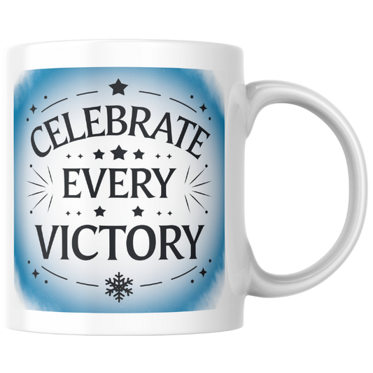 Shop the "Celebrate Every Victory" Christmas Mug - Perfect for Festive Cheer and Holiday Gifting