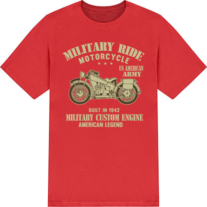 Military Ride Motorcycle T-Shirt | Unisex Army Tee for Bikers