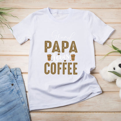 Grand Papa Loves Coffee T-Shirt | Unisex Equestrian Apparel