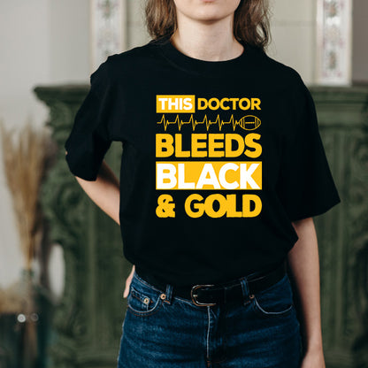 Doctor Bleeds Black & Gold Unisex T-Shirt | Equestrian Apparel