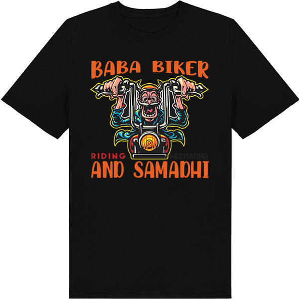 Baba Biker Meditating T-Shirt | Unisex Motorcycle Apparel