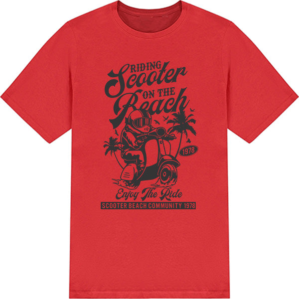 Unisex Motorbike Rider T-Shirt - Beach Ride Design