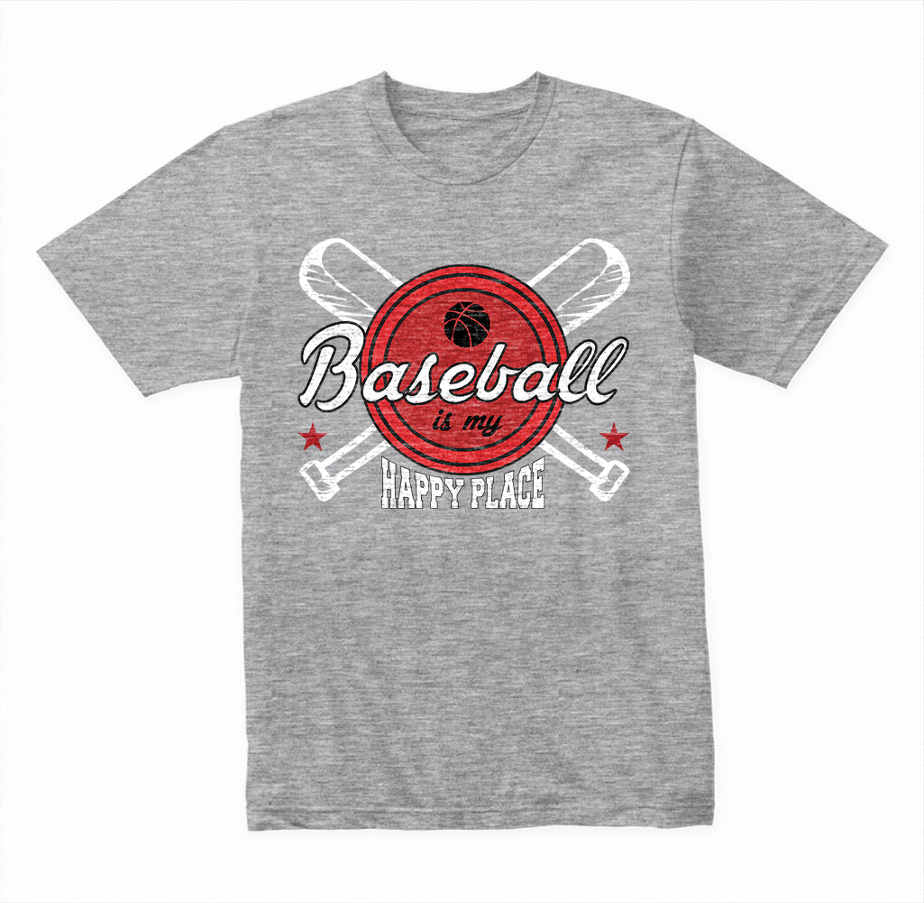 "Baseball Is My Happy Place 2" Unisex T-Shirt - Shop Now