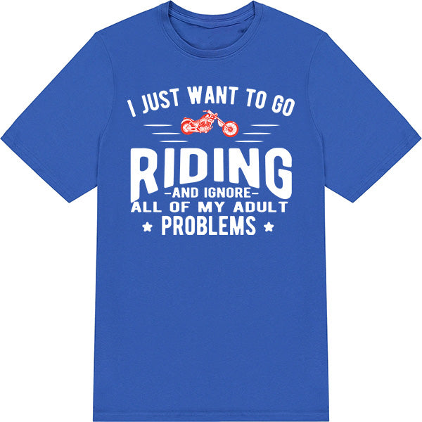 Riding & Ignore Problems T-Shirt | Unisex Motorcycle Tee