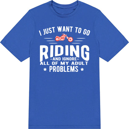 Riding & Ignore Problems T-Shirt | Unisex Motorcycle Tee