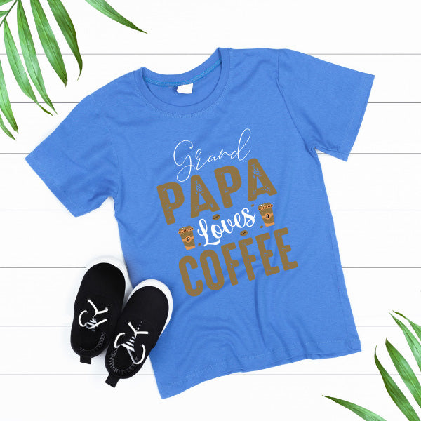 Grand Papa Loves Coffee T-Shirt | Unisex Equestrian Apparel