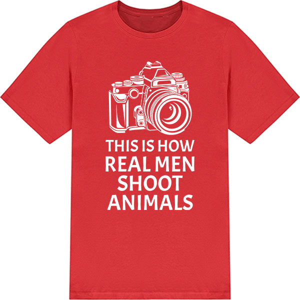 "Real Men Shoot Animals" Unisex T-Shirt | Vegan Vibes