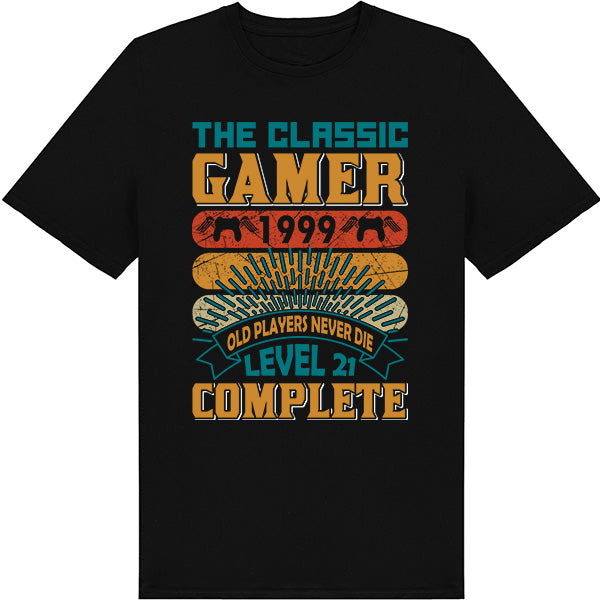 Classic Gamer 1999 T-Shirt - "Old Players Never Die" | Unisex