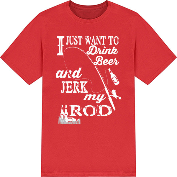 Fishing Enthusiast T-Shirt | Unisex Beer & Rod Design