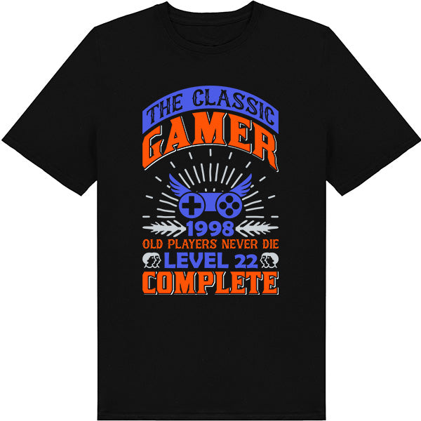 Classic Gamer 1998 Unisex T-Shirt - Level 22 Complete