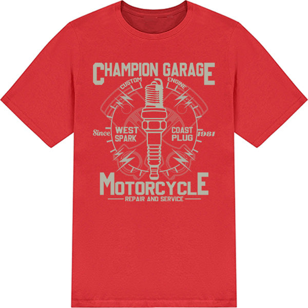 Champion Garage Unisex Motorcycle T-Shirt | Ideal for Riders