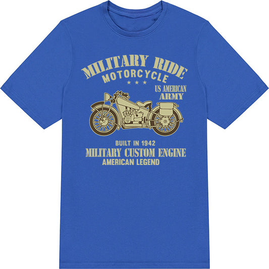 Military Ride Motorcycle T-Shirt | Unisex Army Tee for Bikers