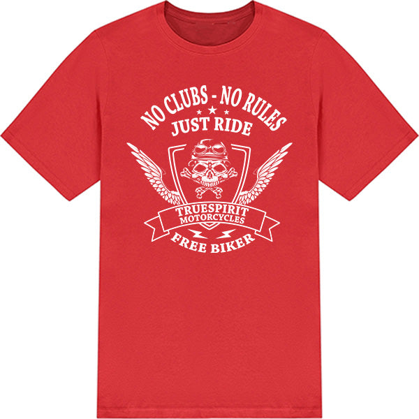 "No Clubs, No Rules" Unisex T-Shirt for Bikers - Shop Now