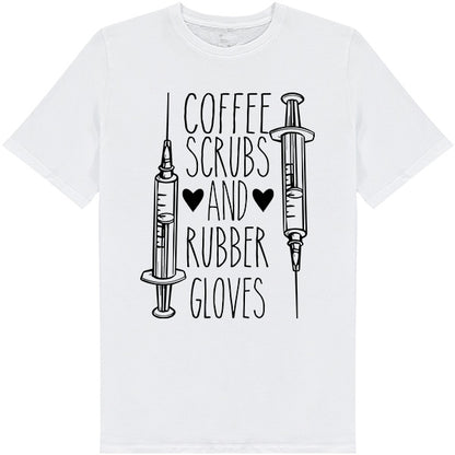 Unisex Nurse Pride T-Shirt - Coffee Scrubs & Gloves Design