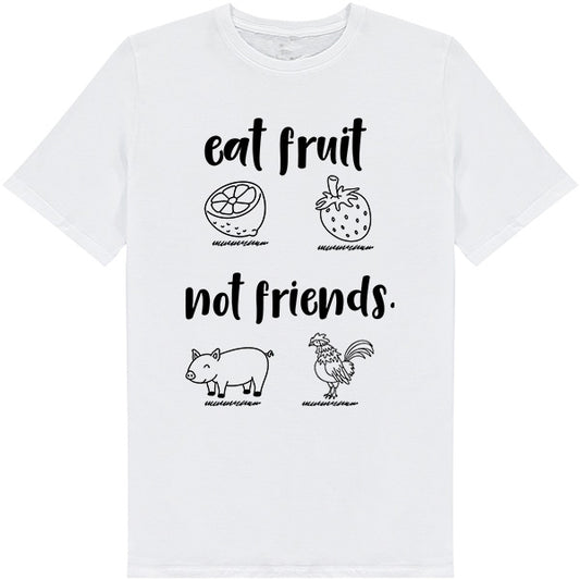 "Eat Fruit Not Friends" Vegan T-Shirt | Unisex Equestrian Apparel