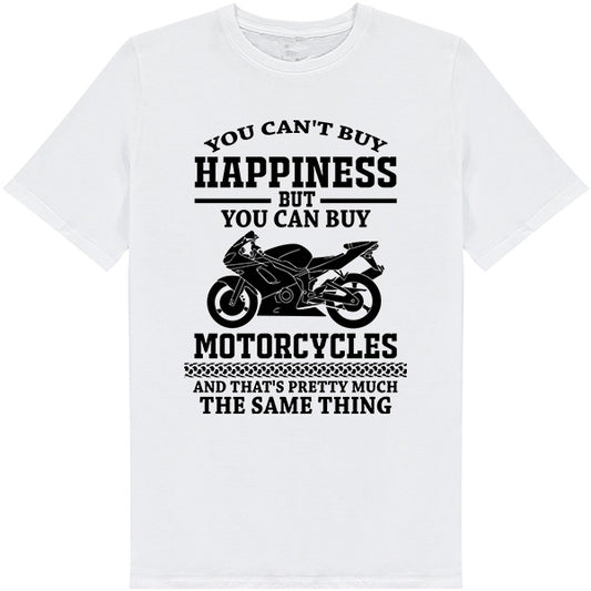 Unisex 'Buy Happiness' Motorcycle T-Shirt | Perfect Gift