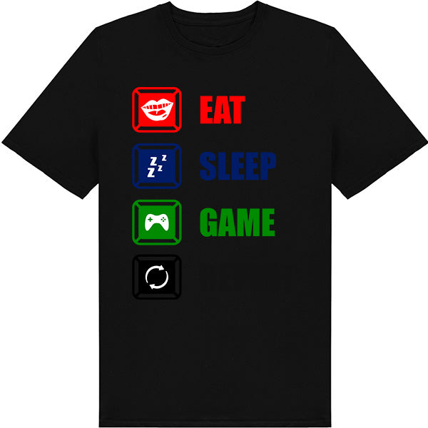 Eat Sleep Game Repeat T-Shirt | Premium Unisex Gaming Tee