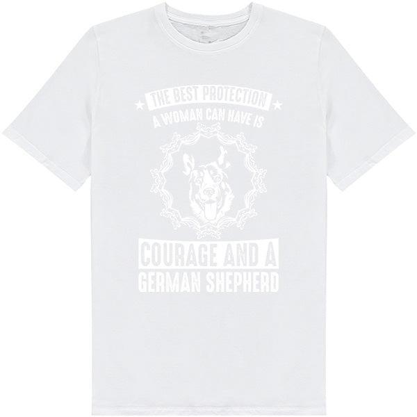 Ultimate Protection: Courage & German Shepherd T-Shirt for Dog Lovers