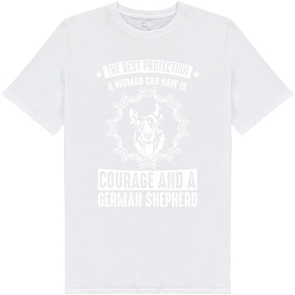 Ultimate Protection: Courage & German Shepherd T-Shirt for Dog Lovers