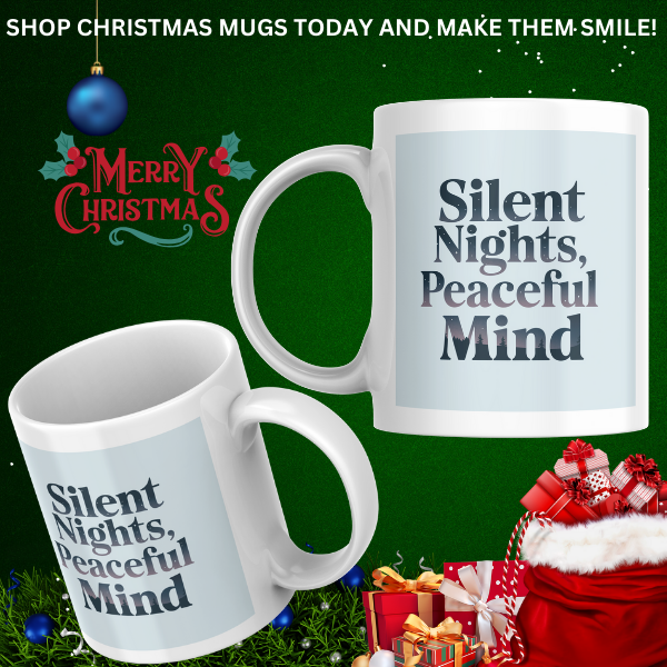 Shop the "Silent Nights, Peaceful Mind" Christmas Mug for a Tranquil Holiday Season