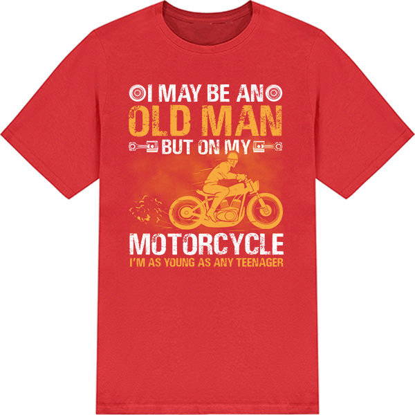 Old Man on Motorcycle T-Shirt | Perfect for Bikers