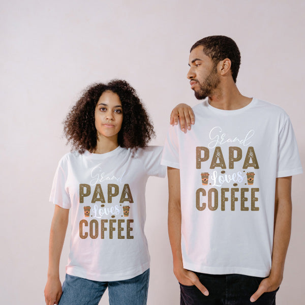 Grand Papa Loves Coffee T-Shirt | Unisex Equestrian Apparel