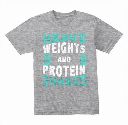 Unisex Heavy Weights & Protein Shakes T-Shirt | Gym Essential