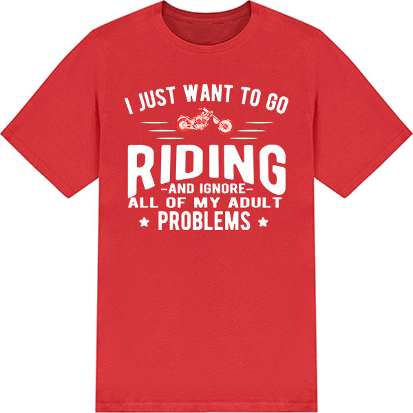 Riding & Ignore Problems T-Shirt | Unisex Motorcycle Tee