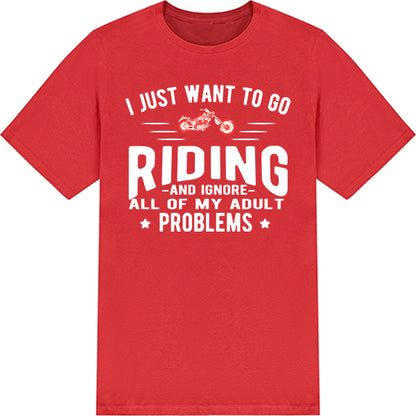 Riding & Ignore Problems T-Shirt | Unisex Motorcycle Tee