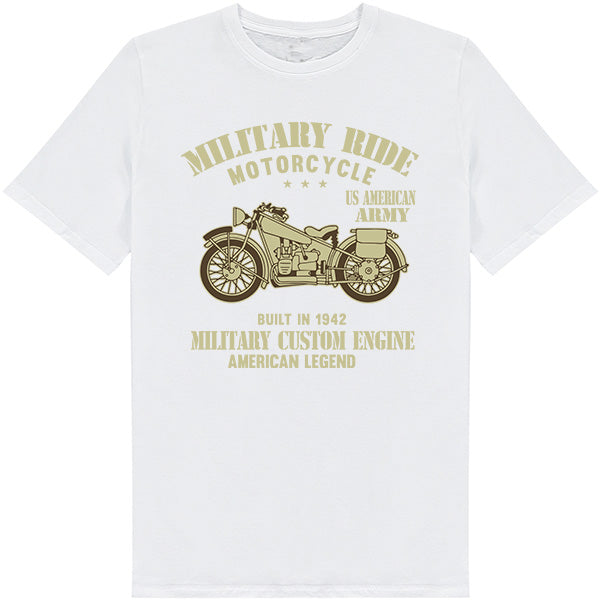 Military Ride Motorcycle T-Shirt | Unisex Army Tee for Bikers