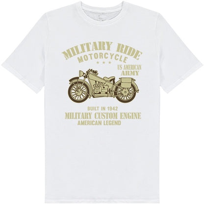 Military Ride Motorcycle T-Shirt | Unisex Army Tee for Bikers