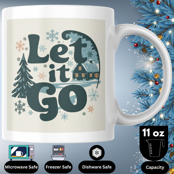 Shop the "Let It Go" Christmas Mug - Perfect Holiday Gift for Coffee and Tea Lovers