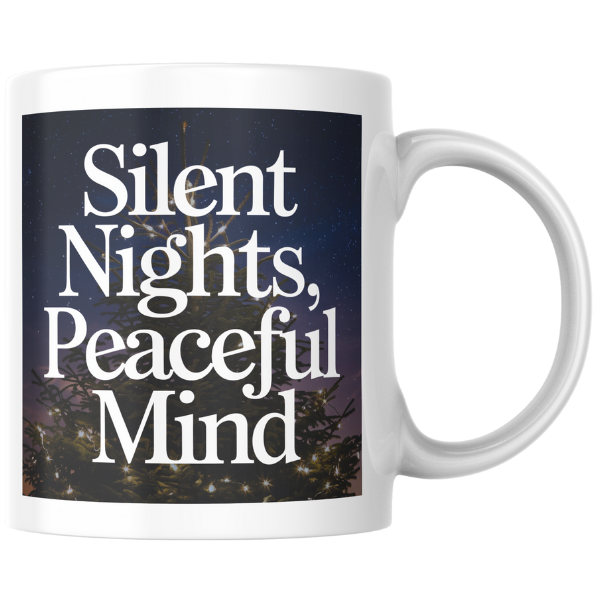 Shop the "Silent Nights, Peaceful Mind" Christmas Mug for a Tranquil Holiday Season