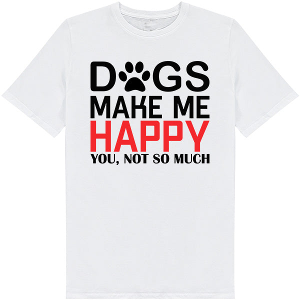 Dog Lovers' Unisex T-Shirt - 'Dogs Make Me Happy' Design