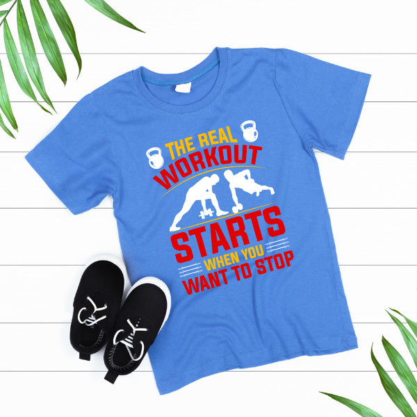 Unisex Equestrian T-Shirt - The Real Workout Starts Here