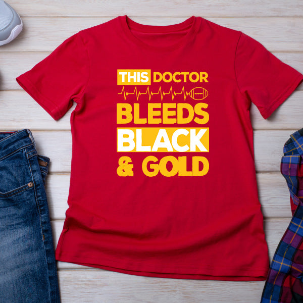 Doctor Bleeds Black & Gold Unisex T-Shirt | Equestrian Apparel