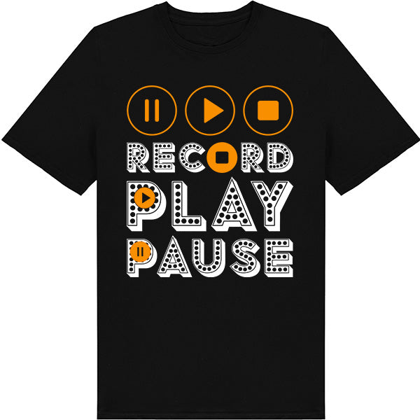 Record Play Pause Unisex T-Shirt | Ideal for Music Lovers