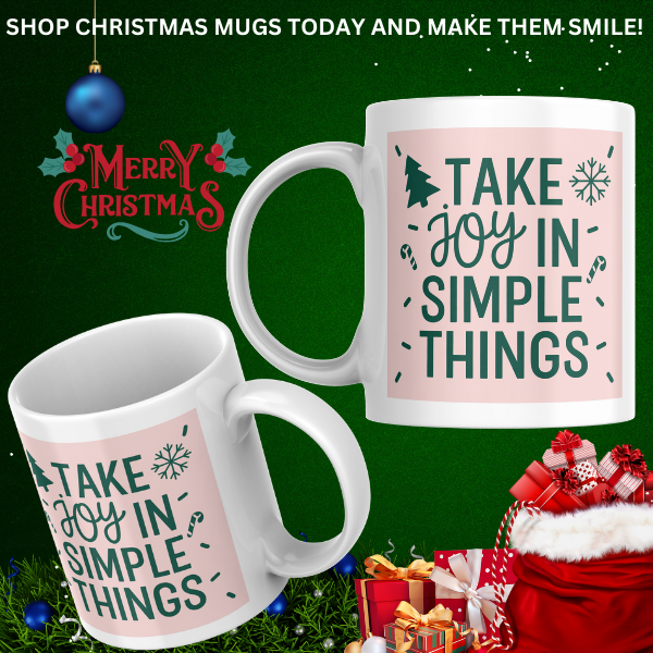 Shop the "Simple Joys" Christmas Mug - Perfect for Holiday Cheer