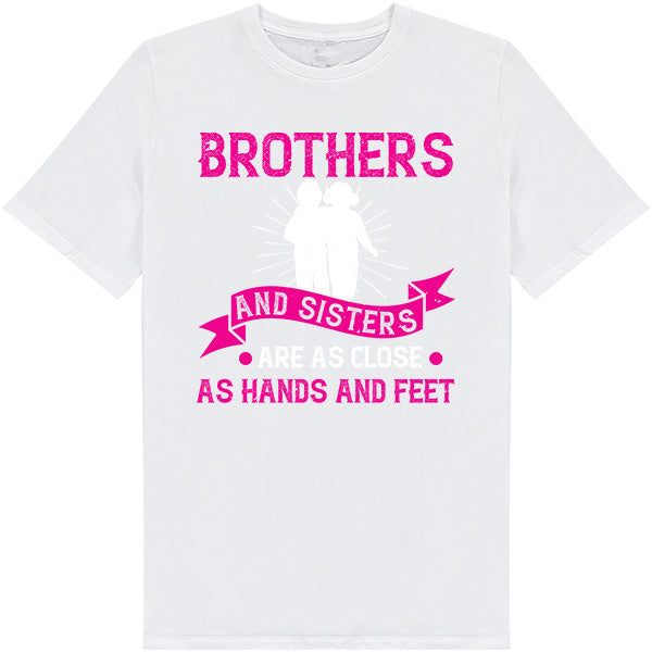 Unisex Sibling T-Shirt - 'Close as Hands & Feet' Design