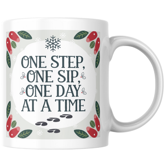 Shop the "One Step, One Sip, One Day at a Time" Christmas Mug - Perfect Holiday Gift