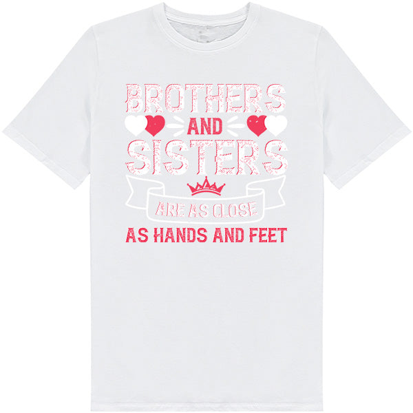 Unisex Sibling T-Shirt - 'Close as Hands & Feet' Design