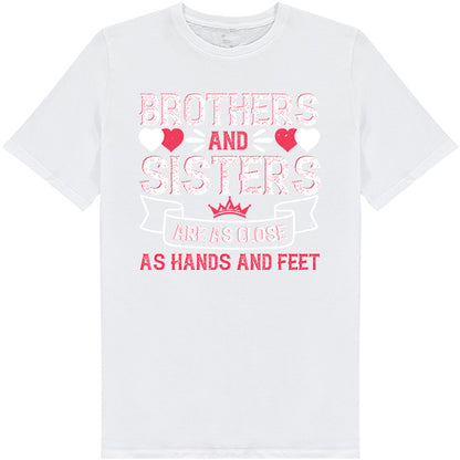 Unisex Sibling T-Shirt - 'Close as Hands & Feet' Design