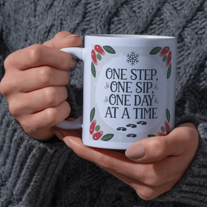 Shop the "One Step, One Sip, One Day at a Time" Christmas Mug - Perfect Holiday Gift