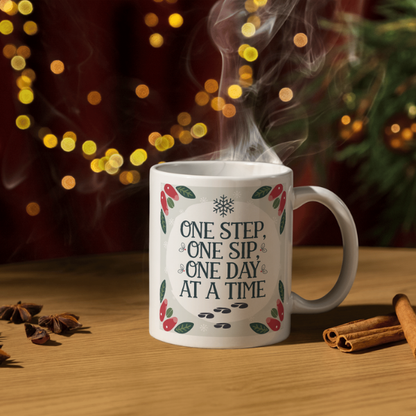 Shop the "One Step, One Sip, One Day at a Time" Christmas Mug - Perfect Holiday Gift