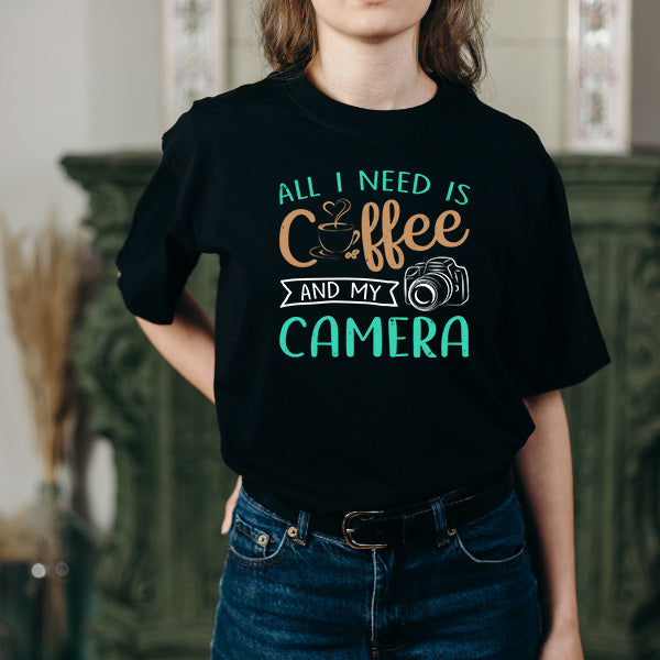 All I Need Is Coffee & My Camera T-Shirt | Equestrian Apparel