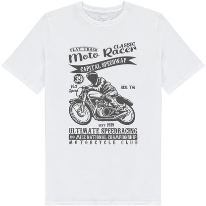 Flat Track Moto Classic Racer T-Shirt | Unisex & Stylish