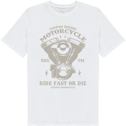 Custom Engine Motorcycle T-Shirt | Ride Fast Or Die | Unisex